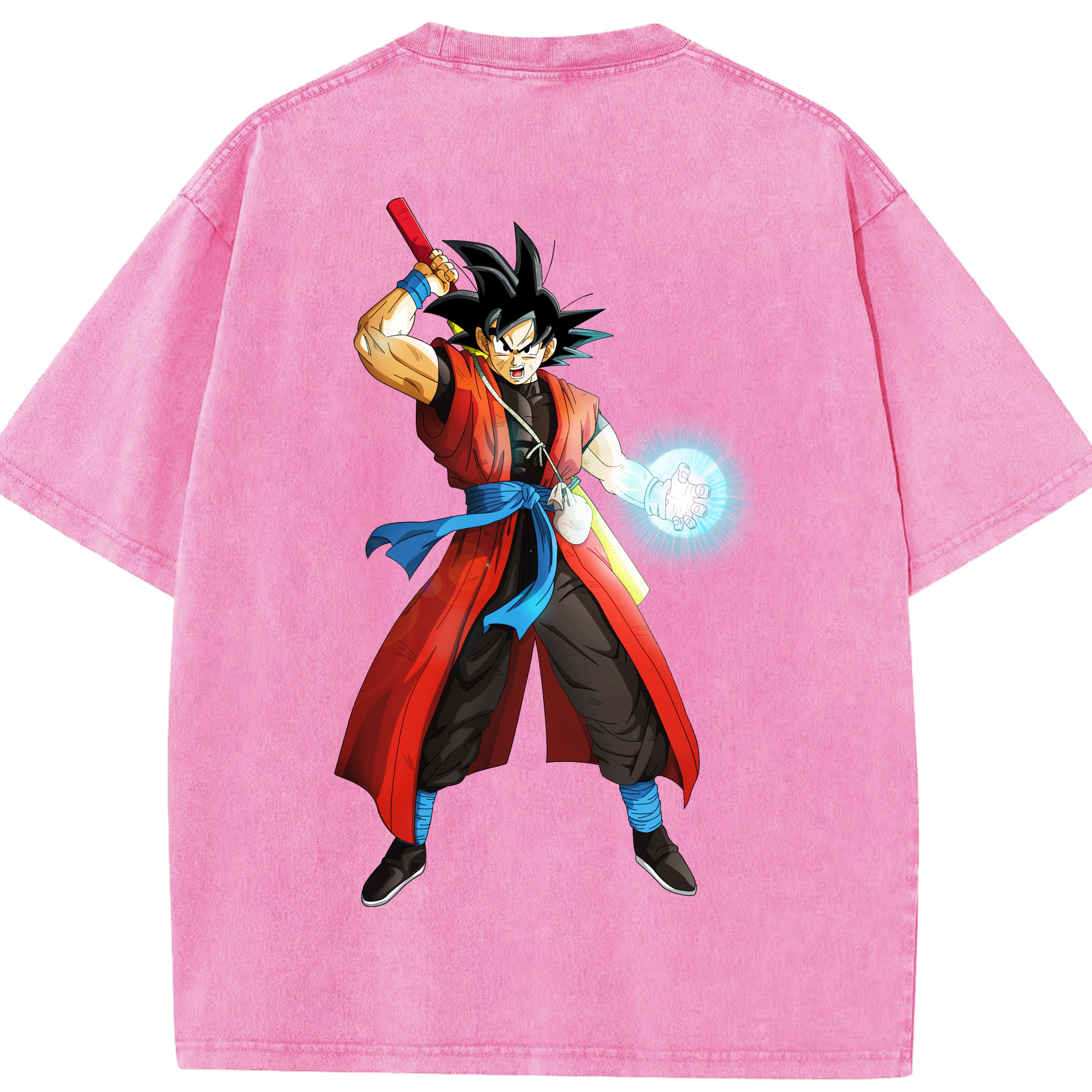 （画像用） ドラゴンボール 孫悟空（そん ごくう）Son Goku カカロット DRAGON BALL Kakarotto 綿100% ヴィンテージ風 半袖Tシャツ（背面プリント）